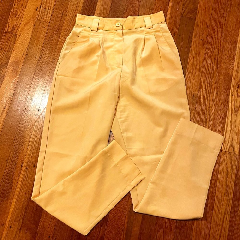 American Apparel High Waist Yellow Pleated Slacks XS